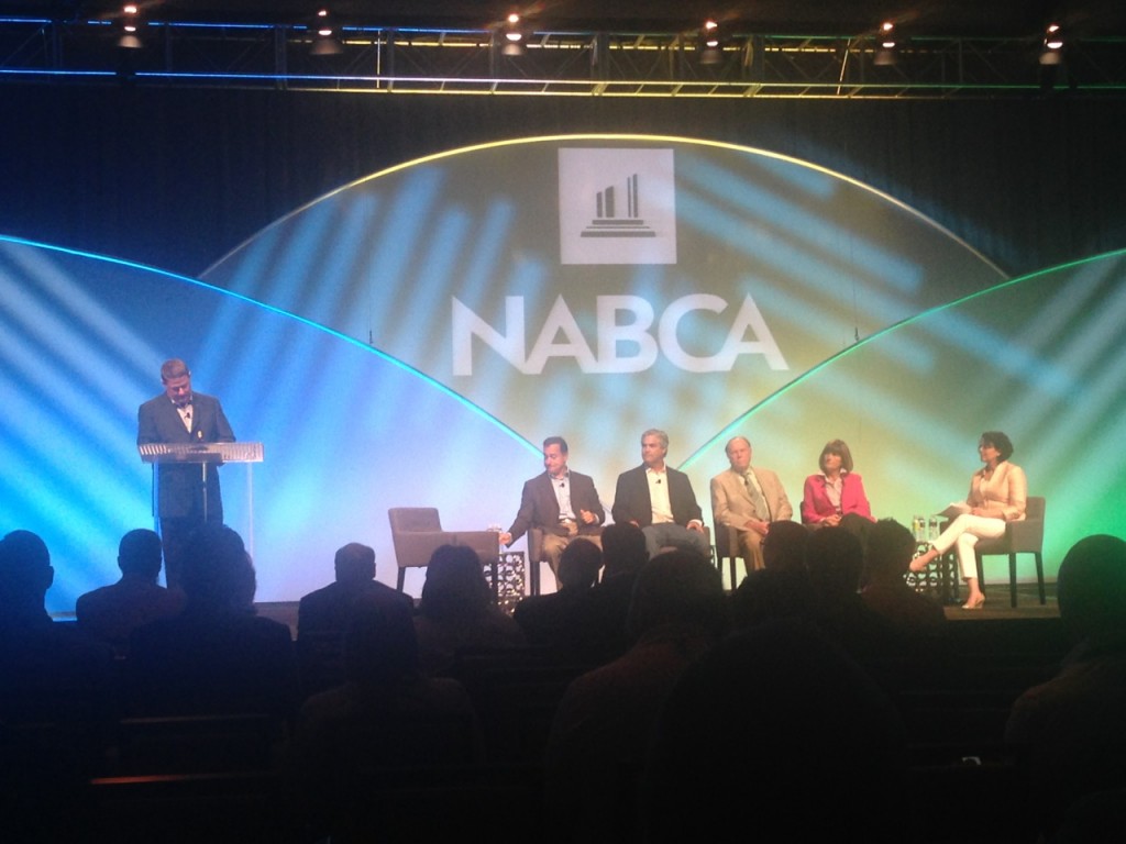 A panel discussion on "When Your Name is on the Label" included moderators Andrew Deloney from Michigan (far left) and Stephanie O'Brien from Vermont (far right), as well as Facundo Bacardi, Tito Beveridge, Philip Prichard and Carolyn Wente.